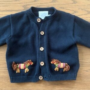Little English Cardigan with Horse Embroidery 18m